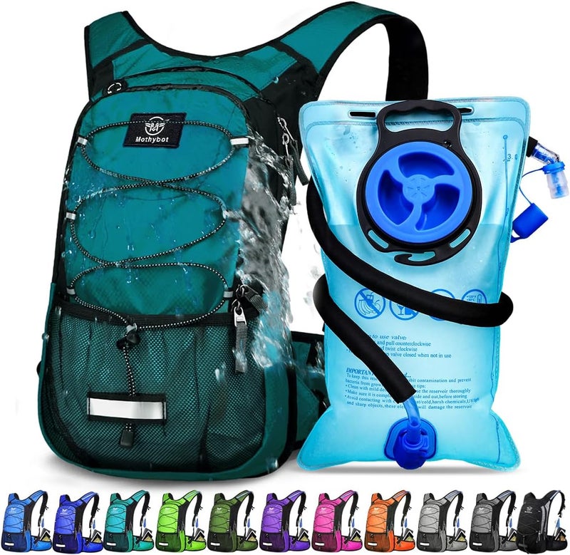 Mothybot Insulated Hydration Backpack Pack with 3L BPA Free Leak Proof Water Bladder, Large Storage Lightweight Hiking Daypack with Waist Pouches & Cooler Layer, for Running, Biking, Camping, Festival - Image 1